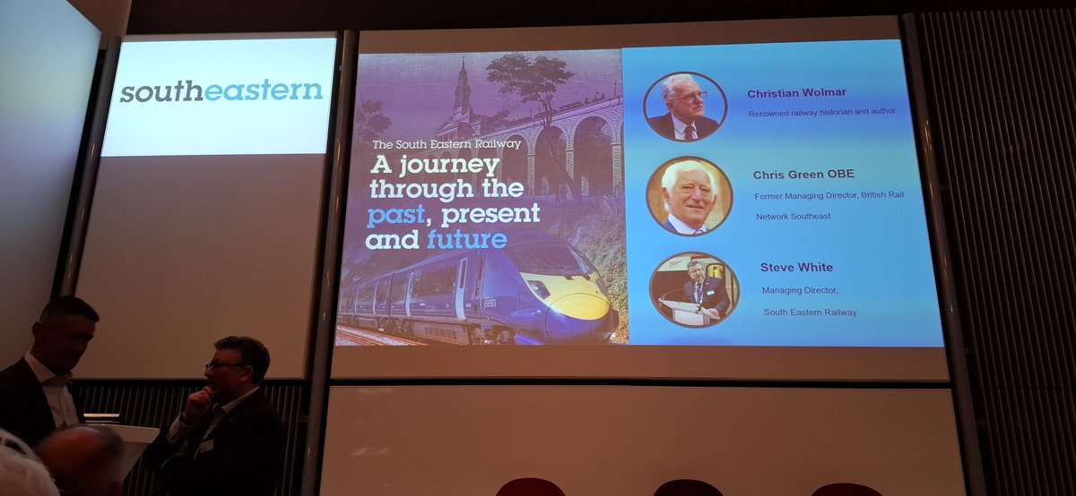 stewmorrison's tweet photo. Attended a fantastic @Se_Railway "A journey through the past, present and future" presentation this evening in London by Christian Wolmar, Chris Green OBE and @SteveWhiteRail  Great turnout. Thank you all for your kind effort to do this presentation! https://t.co/I93a2s1ax6