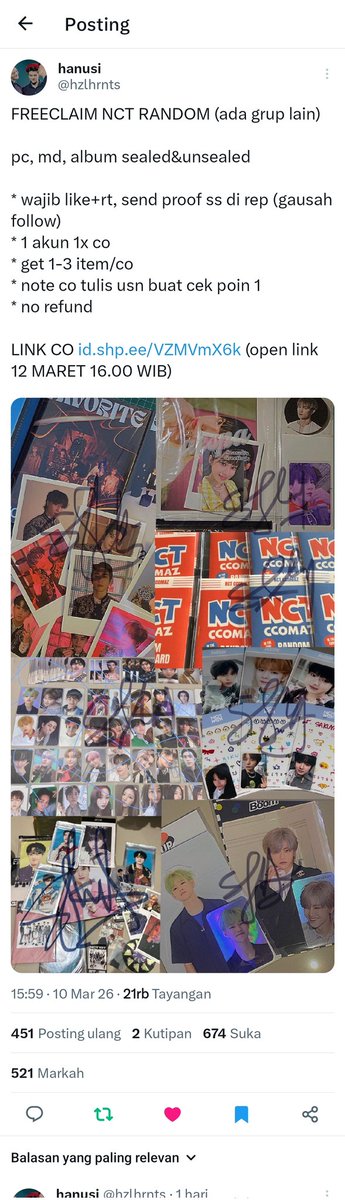Intan1623's tweet photo. @hzlhrnts Donee https://t.co/RXj4JRhMox
