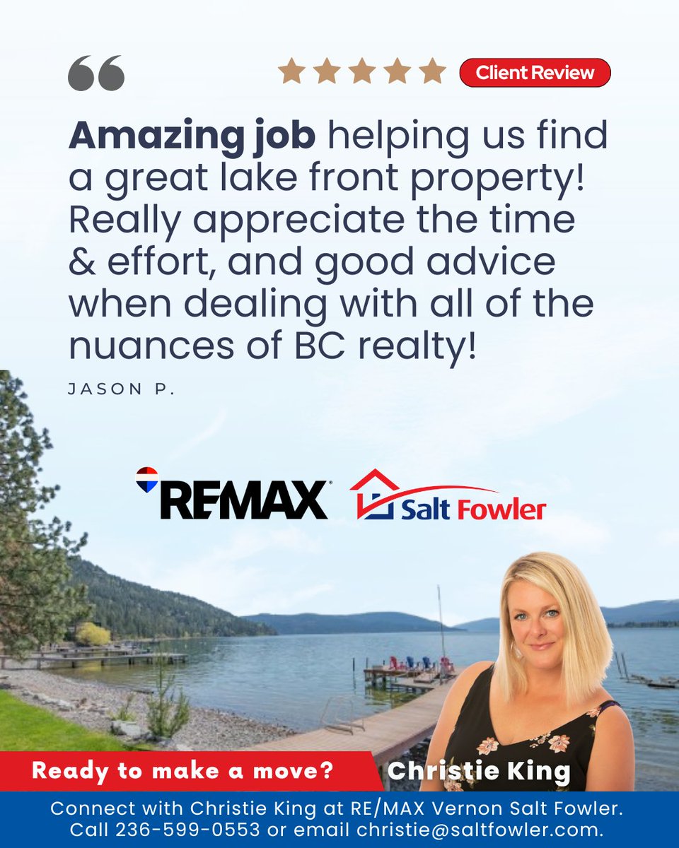 LisaSalt's tweet image. Thank you for sharing your experience. 🌟 We’re proud to guide our clients with care, clarity, and commitment. 💖

#JustAddSalt #SaltFowler #RemaxVernon #RealEstate #VernonRealtor