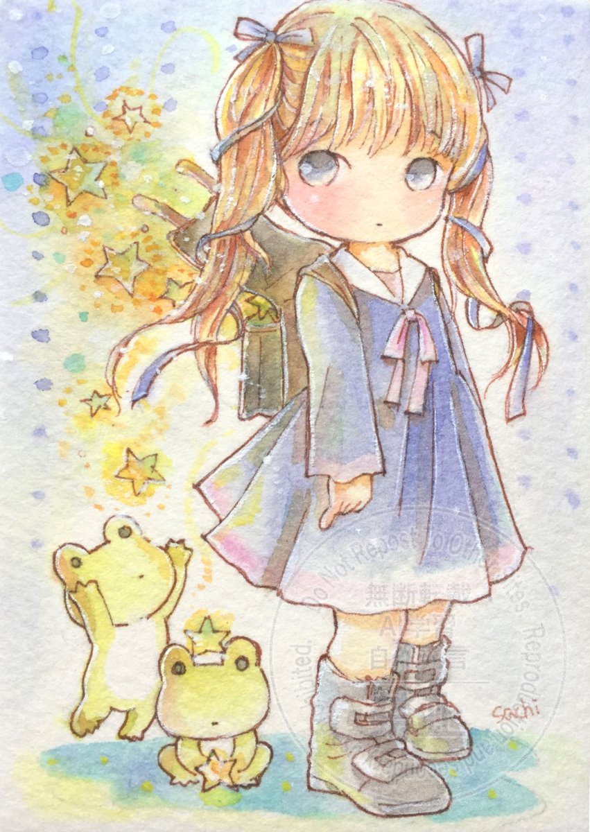 「おはようございます たくさんの希望をつめこんで」|チコリ@✨🐸羽根🪶としっぽ展のイラスト