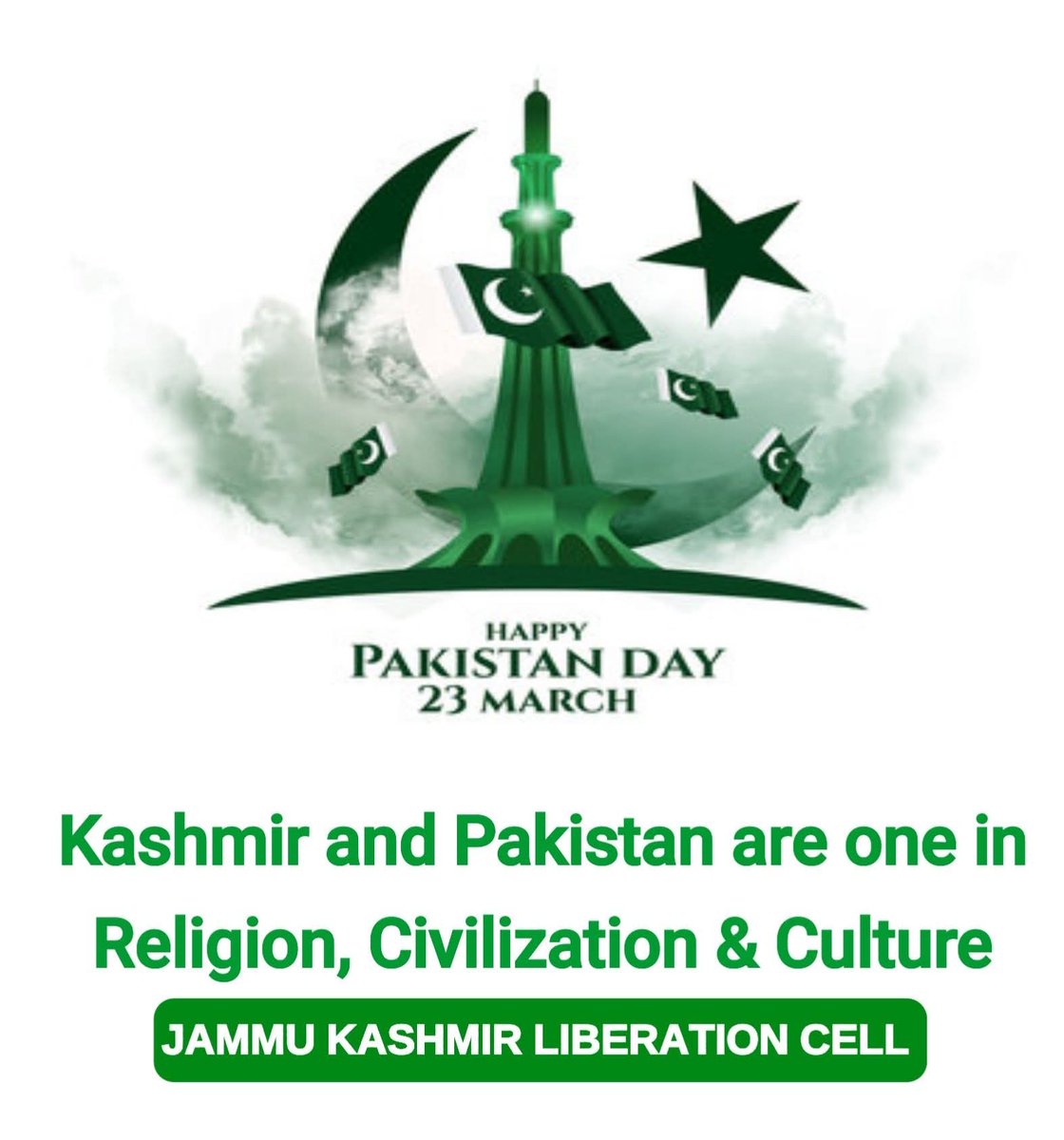 #Kashmir and #Pakistan are one in religion, civilization &amp; culture
#23MarchPakistanDay 
#IIOJK #JKLC