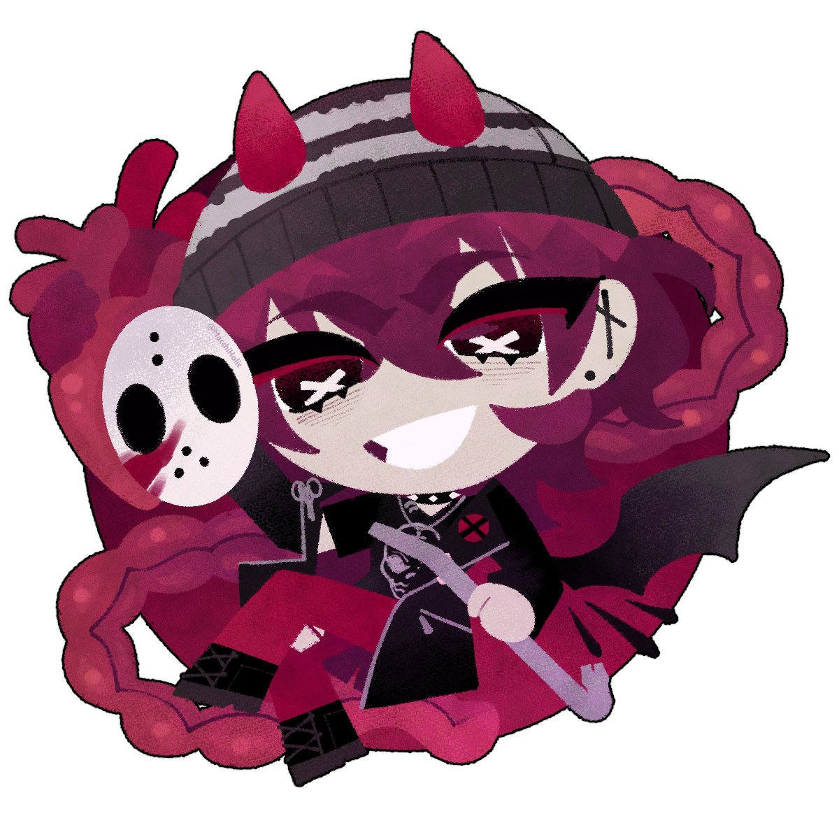 MacchiHolic's tweet photo. I’ve been into Killer Chat recently so have some chibis! I love this group of killers! I can’t wait to see more of the game in the future! ✨ #killerchat #killerchatfanart https://t.co/CfTByNK1SL