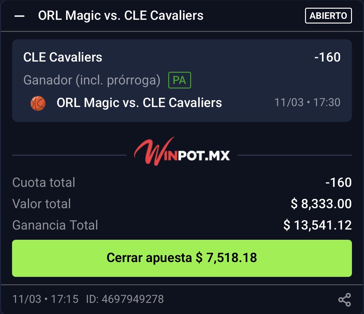 Rápido, paso 2 de $5,000 a $50,000 🪜🐺

- CLE Cavaliers ML #LetEmKnow

Tu pinche ❤️ si estás siguiendo el reto!!!
