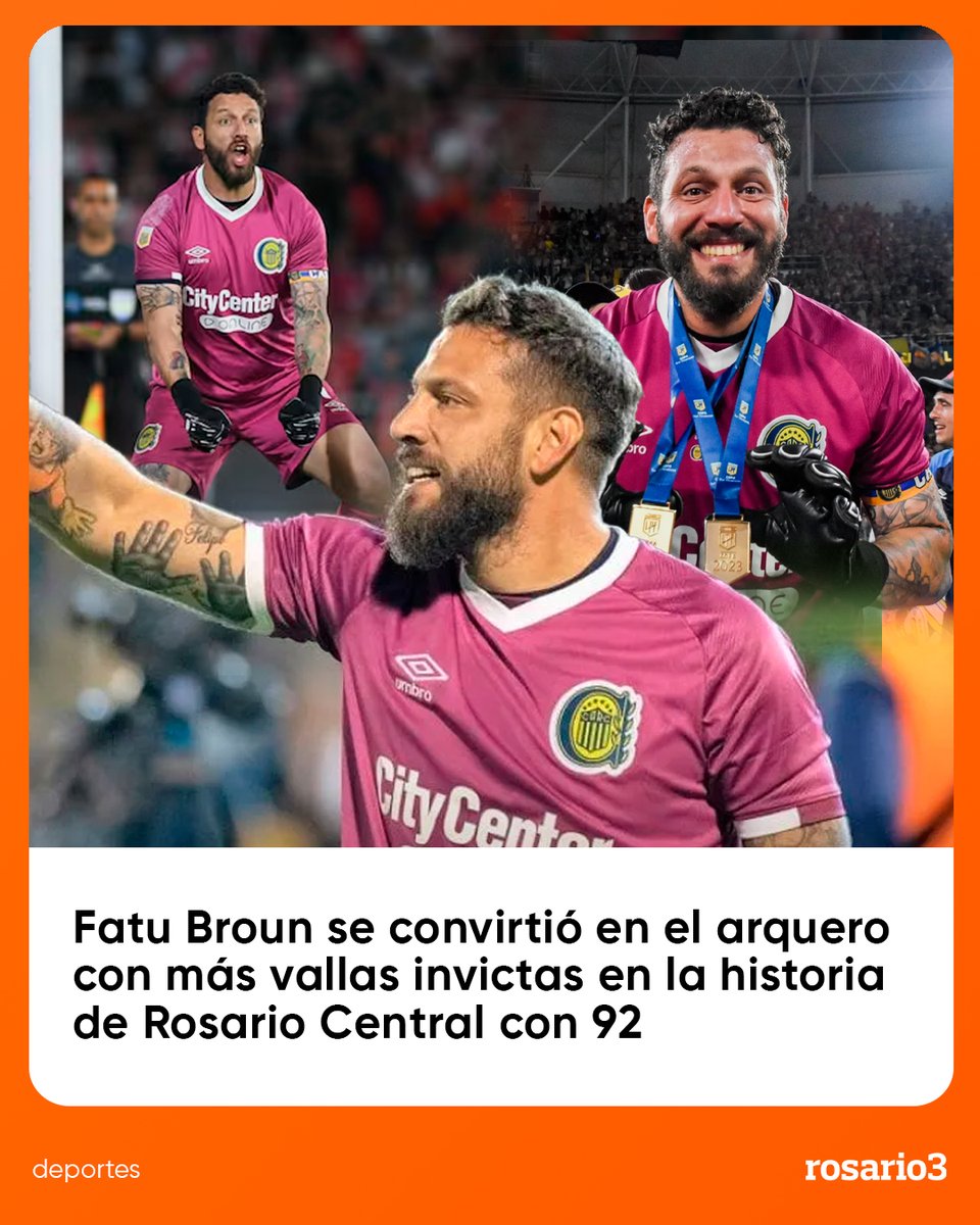 🧤 Jorge Broun alcanzó las 92 vallas invictas y se convirtió en el arquero con más partidos con el arco en cero en la historia de Rosario Central.

⚽ El récord se concretó tras el 0-0 frente a Argentinos Juniors en el Estadio Diego Armando Maradona, por el Torneo Apertura.