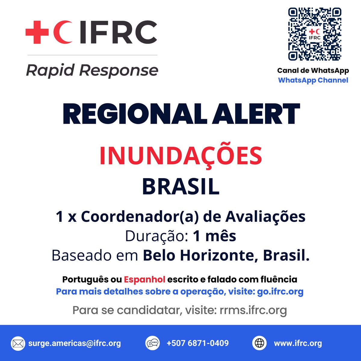 Surge_Americas's tweet photo. 🚨 Alerta Regional de Resposta Rápida: Coordenador(a) de Avaliações, Inundações, Brasil.

👤 1 x Coordenador(a) de Avaliações: por 6 semanas, baseado em Belo Horizonte (Minas Gerais), Brasil.

🌐 Todos os detalhes sobre como apresentar a candidatura aqui: https://t.co/zIwqCEIKYu https://t.co/sjkKl7Yvhv