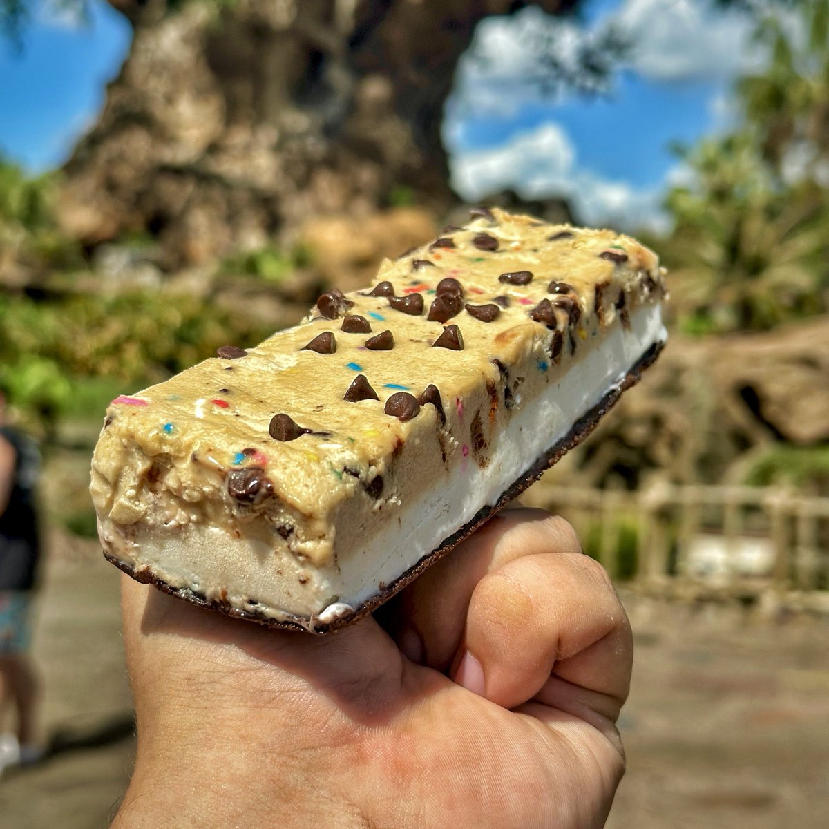 TuckBeck's tweet image. I scream!!! You scream!!! We all scream, for the Cookie Dough Brownie Ice Cream!!! This “Sandwich” is Disney’s latest viral treat, and is found at Animal Kingdom. 🦒🦓🦔
.
#CookieDoughBrownieIceCreamSandwich #DisneyBlogger #AnimalKingdom #Disney #TerraTreats #WaltDisneyWorld