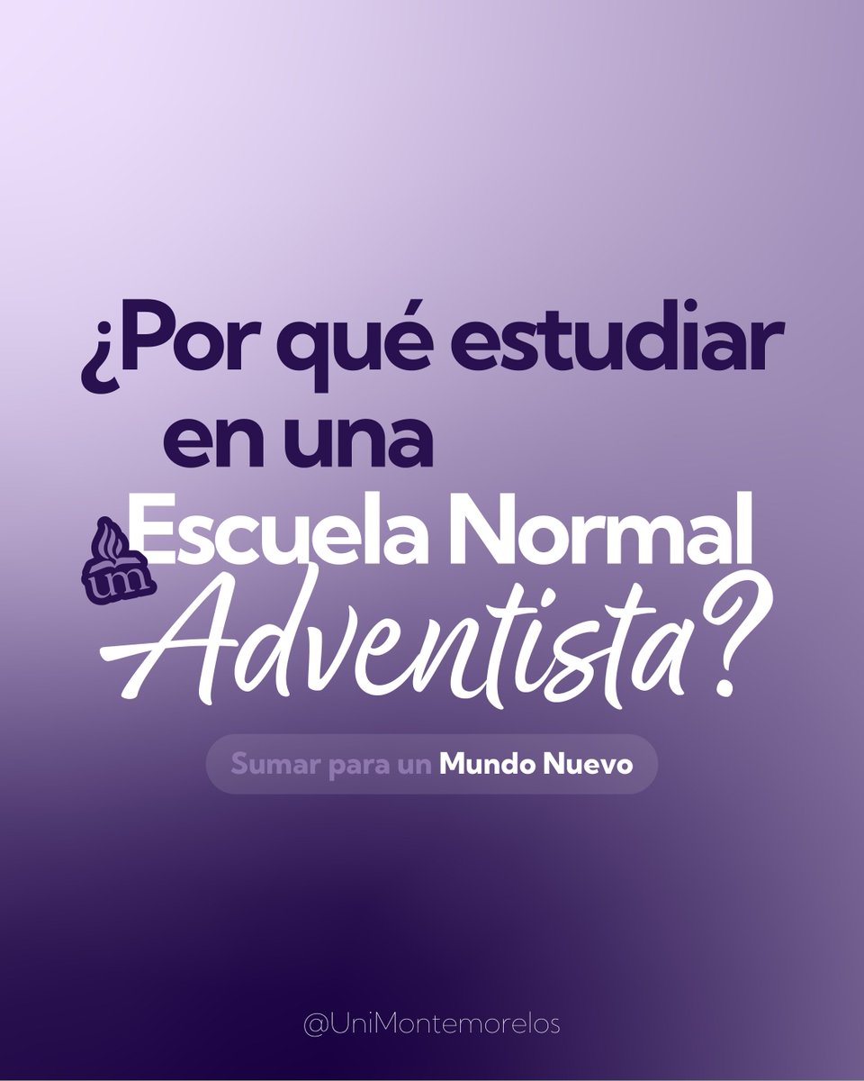 UniMontemorelos's tweet photo. Todas las Escuelas Normales te preparan para ser #maestro, pero sólo la #EscuelaNormal de Montemorelos te prepara en un ambiente #adventista.
⚠️ El proceso cierra el 4 de mayo, regístrate aquí:
🔗 https://t.co/KHr2IEWTD0
#universidad #educación #umx1mundonuevo #umsumando https://t.co/IYMb7drRAq