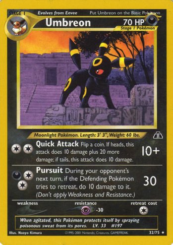SealM0der's tweet photo. @amber_a_bi Probably one of the top 10 pokemon when it comes to their card arts. Umbreon is just sooooo cool https://t.co/g7cRRqjReX