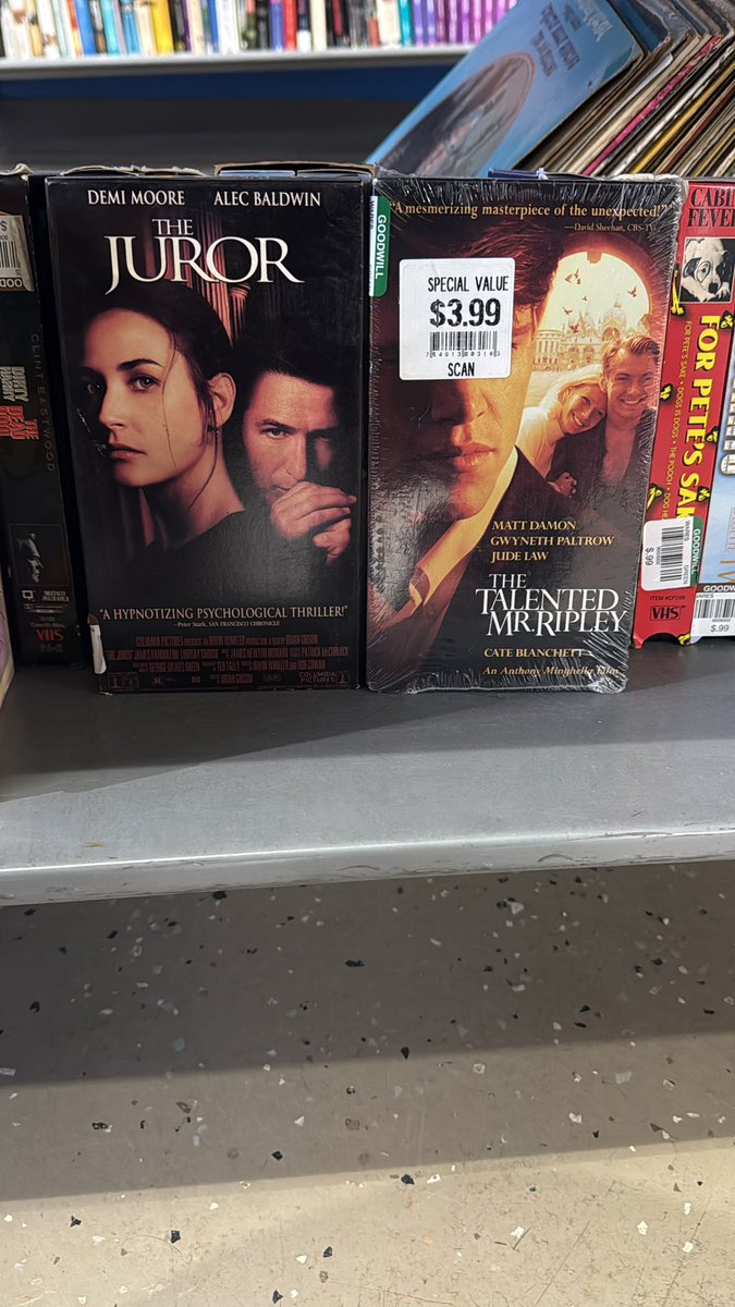spetsjd's tweet photo. Hey @SheaSerrano do you need a The Juror or unopened Talented Mr. Ripley? https://t.co/Z1jUqSadv5