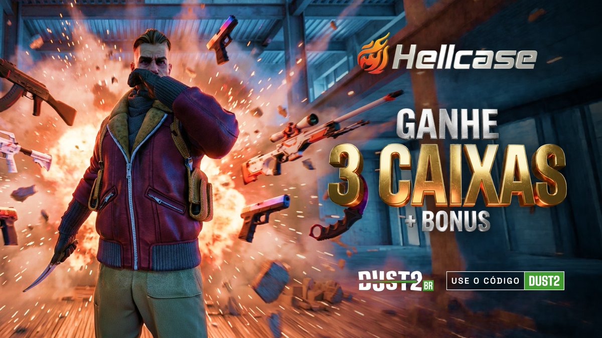 dust2_br's tweet photo. Conheça a Hellcase — a maior plataforma de skins de CS2 do mundo 🎮 Código DUST2