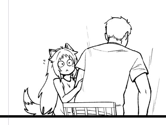 繋ぎのシーンかわいく描けてたのしい 