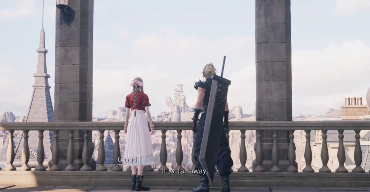 Players can choose any route they prefer. But what does Cloud want?
In C2, at Kalm, Aerith invites Cloud to climb the clock tower. Player has 3 choices: “Sure. Let's,” “If I have to,” or “I’m busy.” Even if player picks the worst answer, he will still go to there with her.