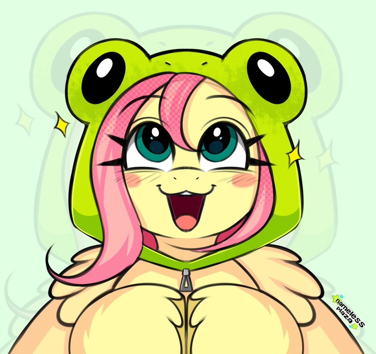 Froggy hat uwu
#safe #art #artist #mlp #brony #mylittlepony #frog #fluttershy #sketch #digital