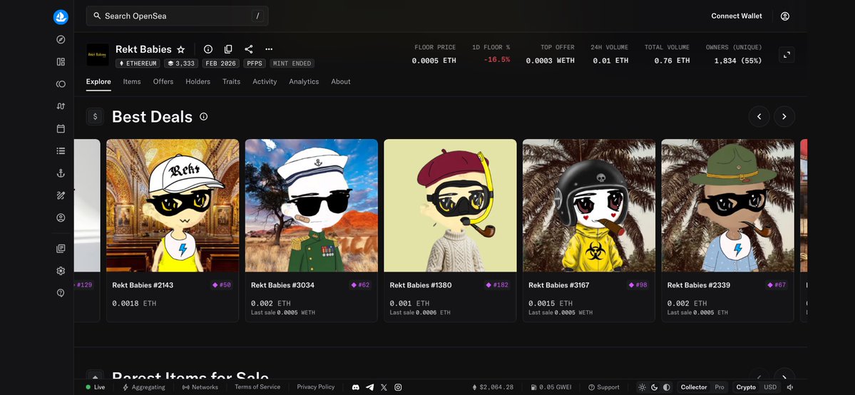 RektBabies's tweet image. So many absolute grails on the floor! 

Everyone looking absolutely banging!! 🔥 
opensea.io/collection/rek…