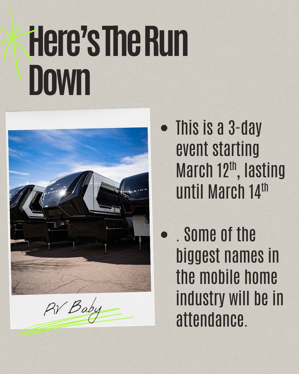 GARVShows's tweet photo. Mark your calendars!! Tomorrow The Great American RV Show opens its doors to the public. The show will be three days long and feature some of the most well-known mobile home brands throughout the nation. Want to learn more? Visit the link in our bio! Times listed below.  
🕘 SHOW HOURS:
📅 March 12: Noon – 7 PM
📅 March 13: 10 AM – 7 PM
📅 March 14: 9 AM – 6 PM
✅ $12 Online | $15 at the Door | Kids Under 13 FREE
#denverevents #coloradoevents #vanlife #rv