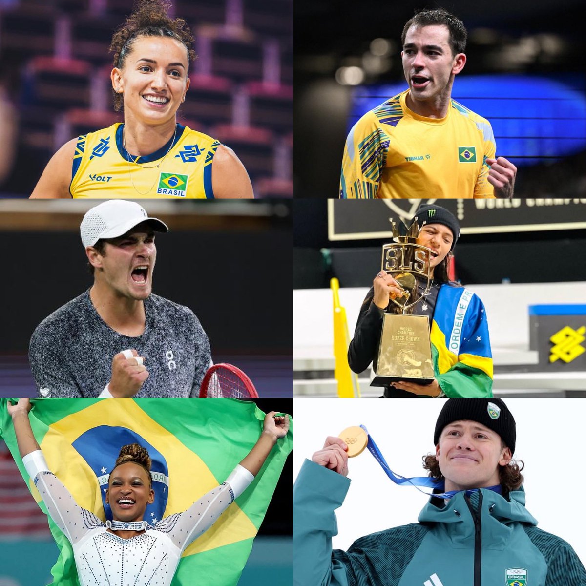 SEIS NOMES, A CARA DO ESPORTE BRASILEIRO PARA O MUNDO 🌎🇧🇷

Depois de acompanhar todo este último ciclo, vejo esses seis atletas como os grandes nomes que projetam o Brasil no cenário global 

Hugo Calderano, Gabi Guimarães, João Fonseca, Rayssa Leal, Rebeca Andrade e Lucas