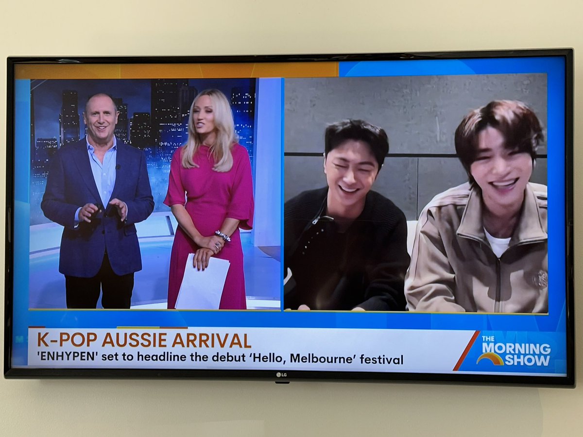 loveujiae's tweet photo. ENHYPEN on CHANNEL 7 SYDNEY THE MORNING SHOW https://t.co/ZPm89hgyw0