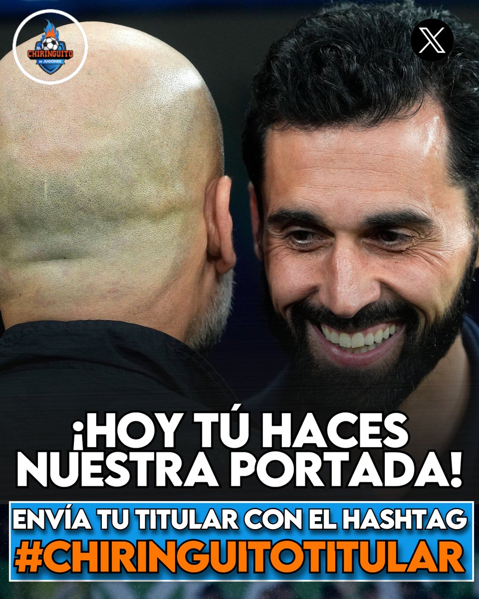 elchiringuitotv's tweet photo. 🗞️ ¡HOY TÚ HACES NUESTRA PORTADA! 

🗣️ Envía tu titular de la victoria del Real Madrid ante el City al hashtag #ChiringuitoTitular. https://t.co/qsd4UDdx8V