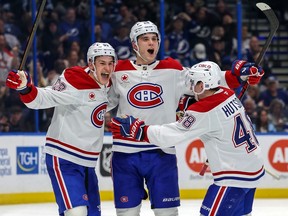 BleedBBR's tweet image. Slafkovský (24) et le but! #Habs lead 1-0 as the Slovakian sets a new #Canadiens record. 🏒🥅🚨 #BBBR #GOHABSGO #Canadiens #Montréal #NHL06