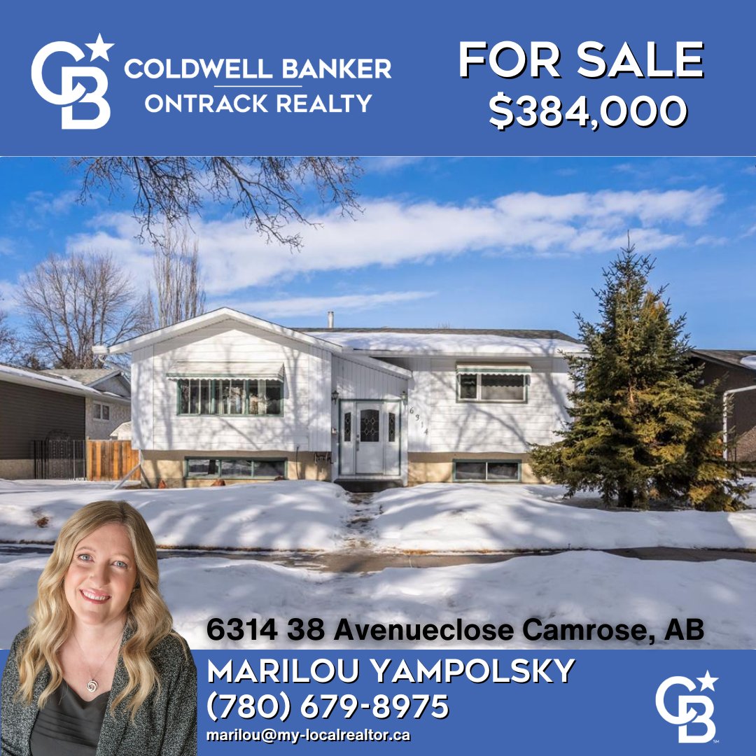 CBOnTrackRealty's tweet image. 🌟New Listing🌟
🏡 6314 38 Avenue Close, Camrose, AB
MLS# A2292142
$384,000

Click the link ➡️ tinyurl.com/A2292142

Marilou Yampolsky
☎️(780) 679-8975
📩marilou@my-localrealtor.ca

#camrose #coldwellbankerontrack #newlisting #familyhome @MarilouYampolsky