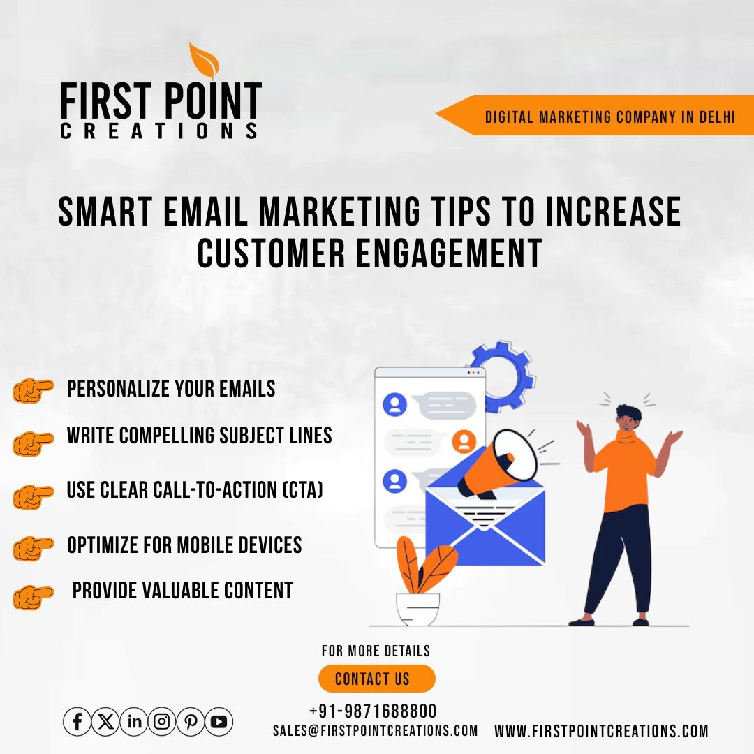 FirstCreat58663's tweet photo. Email marketing is one of the most powerful ways to connect with your audience and build long-term relationships. 📩
By using smart strategies like personalization, engaging subject lines, and valuable content,
#firstpointcreations #emailmarketing #digitalmarketing https://t.co/OOiOyg8Kzh