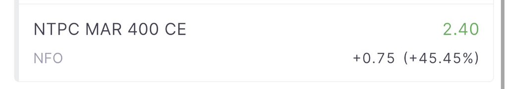 chartians's tweet image. BUY #NTPC 400 CE ✅

CMP 2/2.5
SL 1

TGT : 4/6.5/9+