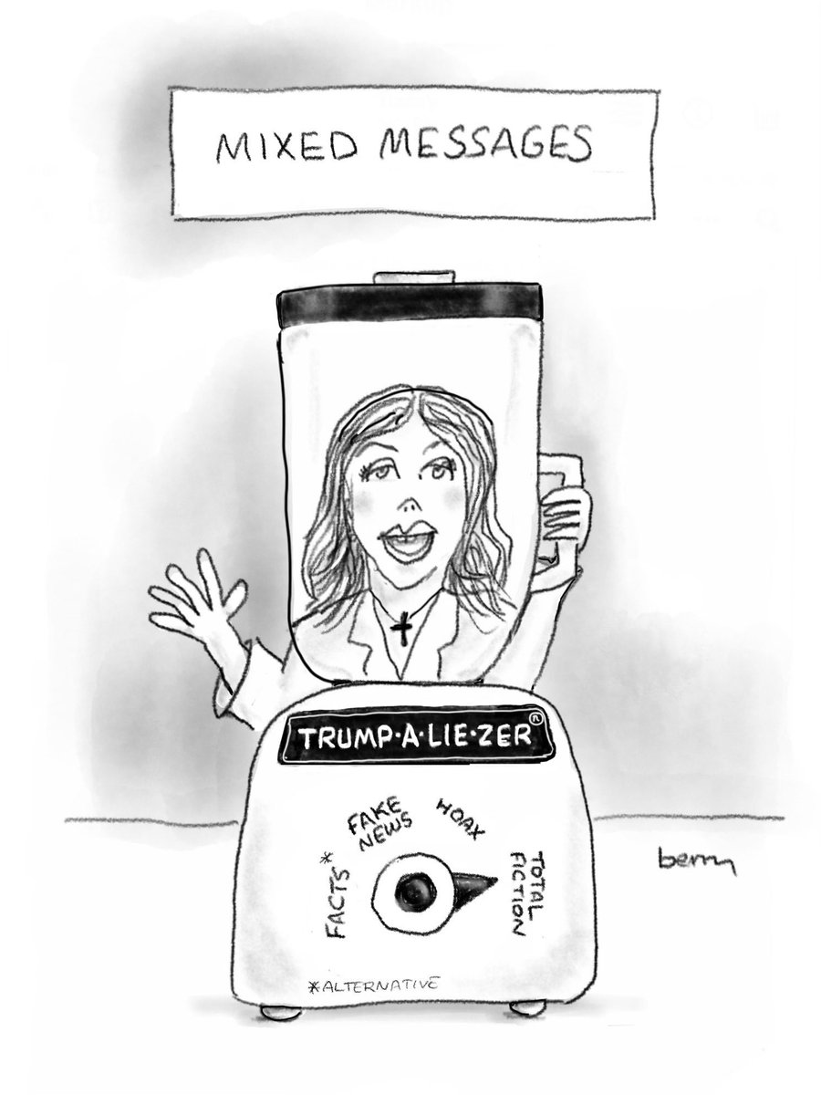 berrystudio1's tweet photo. How Trump’s mixed messages are concocted. #trumpcartoon #politicalcartoon #iranwar https://t.co/pmjCxnat2X