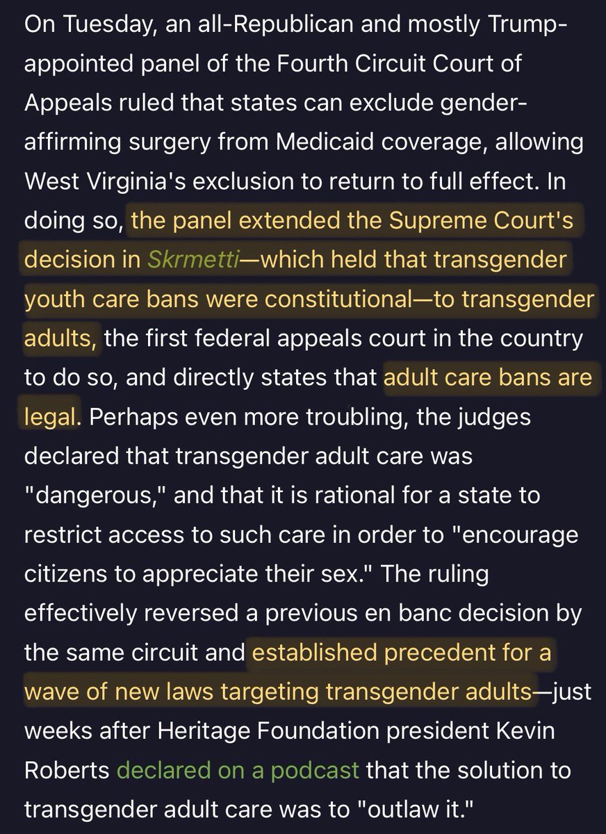They want to ban gender affirming medical care for adults too.

It was never about “protecting children”.