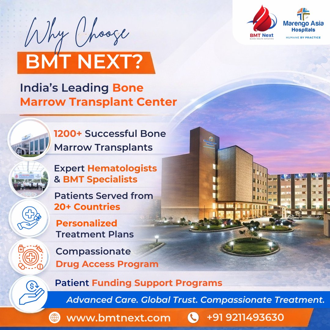 officialbmt09's tweet image. Facing serious blood disorders? 🩸 Choose expert care with BMT Next — 1200+ successful Bone Marrow Transplants, expert hematologists, patients from 20+ countries, and personalized treatment plans.
🌐 bmtnext.com 
#BoneMarrowTransplant #BloodCancer #HematologyCare