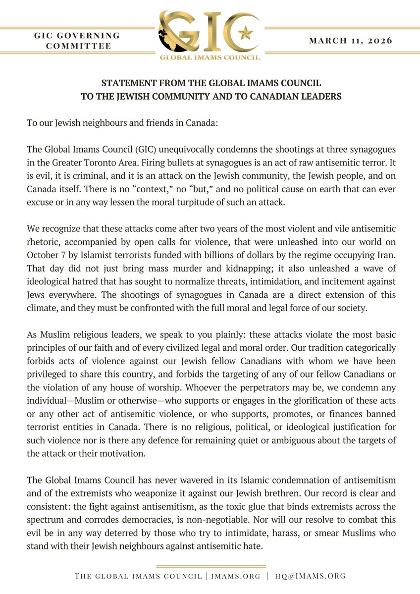 Global Imams Council (GIC) tweet media