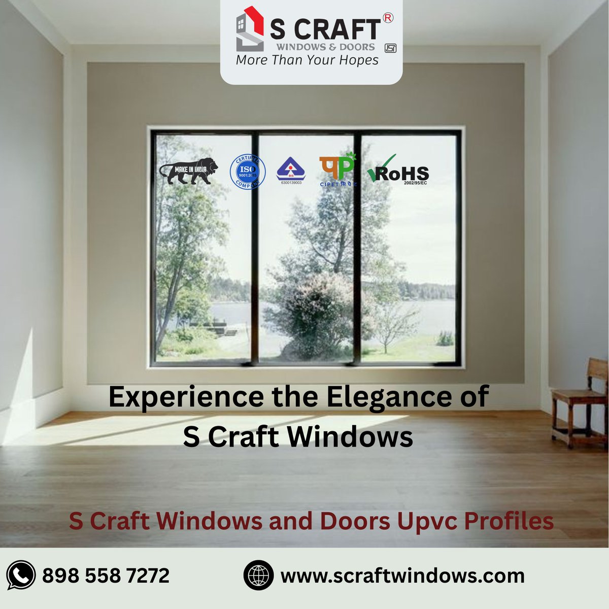 scraftprofiles's tweet image. Experience the elegance of S Craft Windows ✨
Premium uPVC Window &amp;amp; Door Profiles built for strength, style, and durability.
✔ Noise Reduction
 ✔ Weather Resistant
 ✔ Sleek Modern Finish
 ✔ Low Maintenance
📞 898 558 7272
 🌐 scraftwindows.com
#SCraftWindows #UPVCWindow