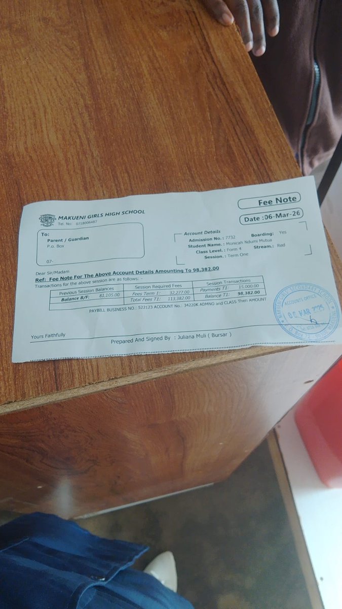 For those who remember, in 2023, I took up this girl's matter and enrolled her in high school at Makueni Girls. 

When I did, the area MP, Joshua Kimilu, claimed that I-Jane Kyalo- I'm not a politician and should let him as the MP enroll her in bursary and will be catering for