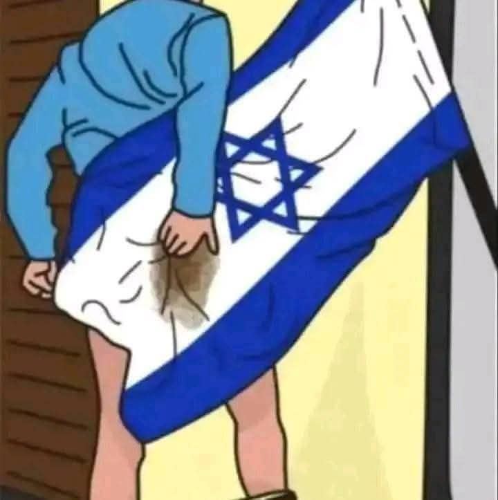tl_jhonny's tweet photo. @Cgon555515 @IsraelVive1948 esto hago con tu bandera asqueroso CERDO SIONISTA asesin0 de niños. Ojalá Irán los borre del mapa para siempre, entonces por fin habrá paz en medio oriente. https://t.co/yDcllT9cvD