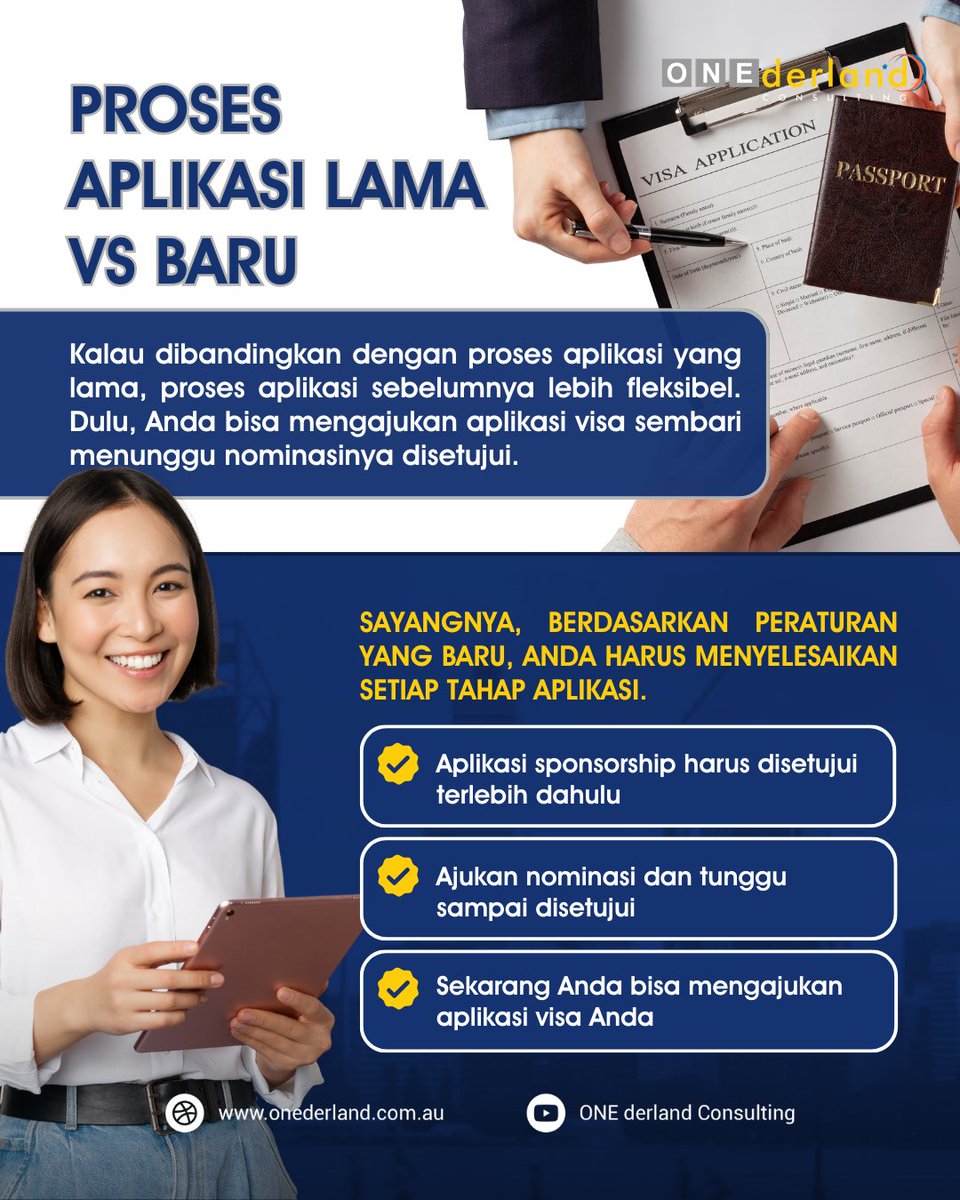 onederland_idn's tweet image. Pemerintah Australia baru saja menginformasikan adanya perubahan tahap aplikasi Training Visa Subclass 407.  

📌Dulu, proses aplikasi dan nominasi bisa dilaksanakan secara bersamaan. 
Sekarang, proses tersebut harus dipisah pelaksanaannya.

#VisaAustralia #MigrationAgent