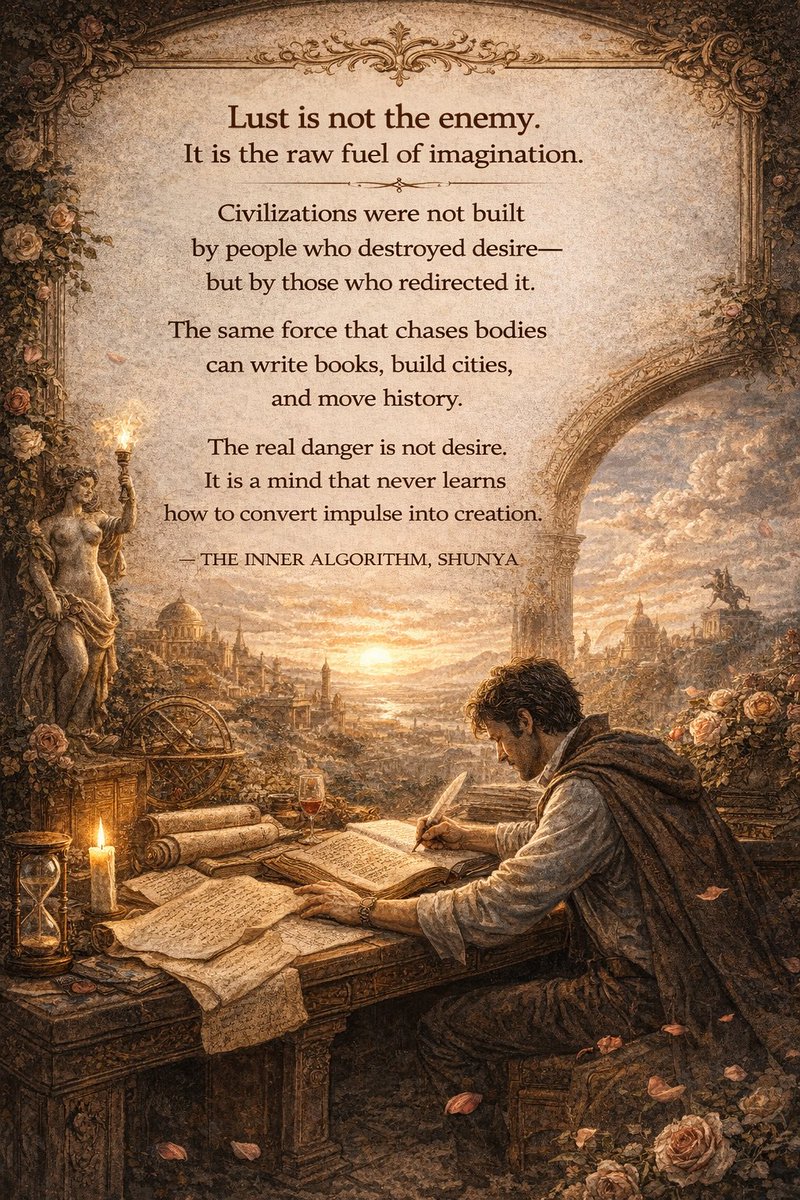 DrAkhtar17372's tweet photo. Lust is not the enemy.
It is the raw fuel of imagination.