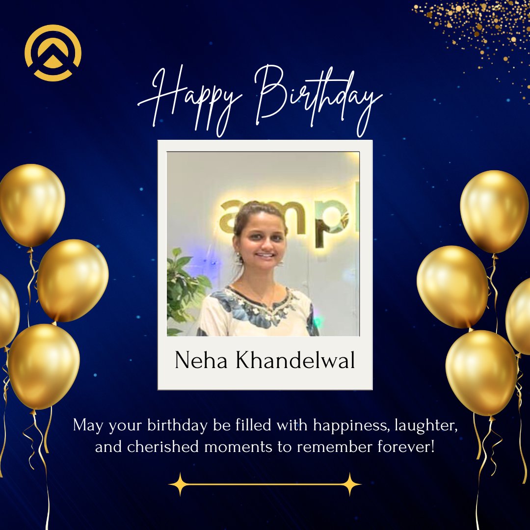 AmpleworkPvtLtd's tweet photo. Wishing a Very Happy Birthday to Neha Khandelwal!✨🎉

We’re proud to have you on our team! Your dedication, effort, and positive spirit motivate everyone around you. 

#happybirthday #amplework #employeeappreciation #companyculture #celebratingyou #positivityatwork https://t.co/8BPat7RkIf