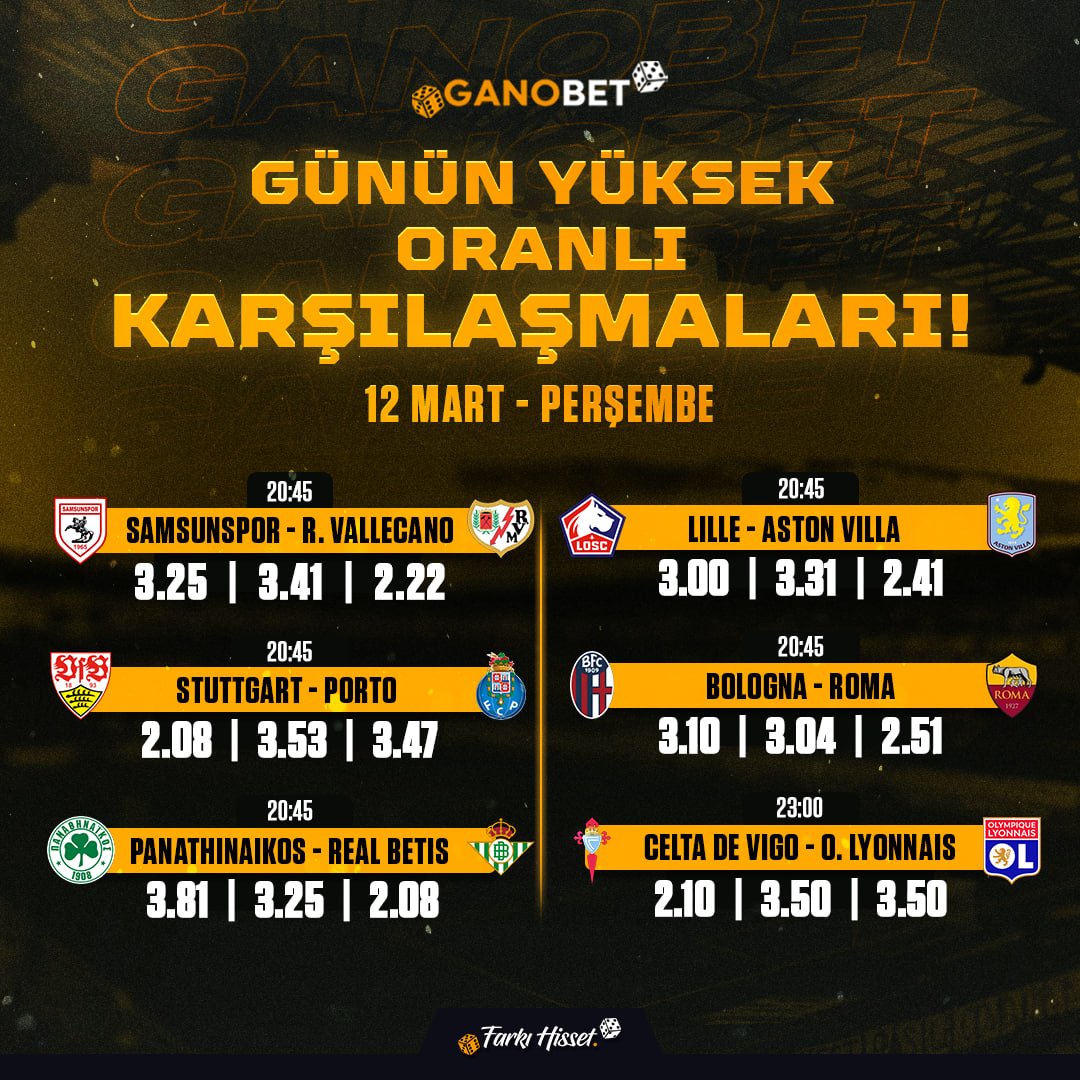 GANORESMI1's tweet photo. GANOBET EN YÜKSEK ORANLARLA GÜNÜN KARŞILAŞMALARI!

Dopdolu bir bülten sizleri bekliyor!

Yüzlerce farklı market ve en yüksek oranlarla bahis alma fırsatı.

Özel oranlarımızı kaçırmamak için takipte kalınız! https://t.co/b7zmBX7AnB