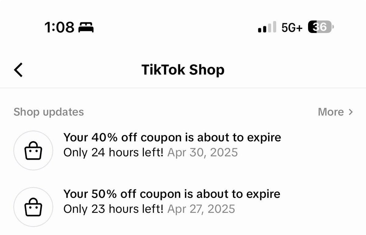 c0dd's tweet photo. @tiktok_us hey TikTok. are these coupons expiring in 23/24 hours? or are they expiring in april? @FTC https://t.co/skHnZWvDSJ