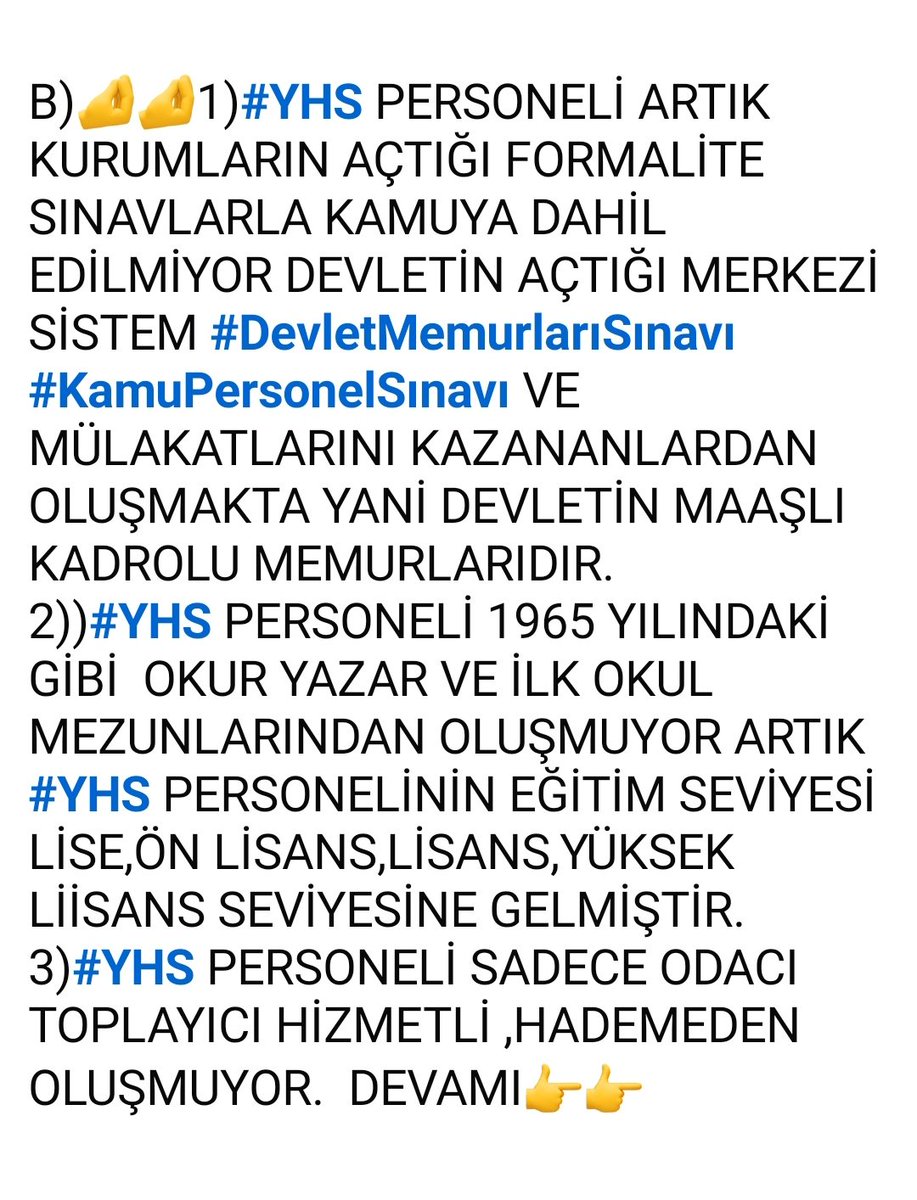 Fetaysabanc2's tweet photo. 2005/2026 21 YILDIR HER SEÇİMDEN ÖNCE SEÇİM VADİ OLAN #YardımcıHizmetlerSınıfı PERSONELİNİN HAK KAYIPLARI NE ZAMAN TELAFİ EDİLECEK SYN @RTErdogan @dbdevletbahceli @Akparti @MhpTbmmGrubu SÖZ VERDİNİZ TUTMAYACAKSINIZ? @OnderKahveci @tcbestepe
#YHS PERSONELE SAHİP ÇIKILSIN 🤌👇 https://t.co/pljMXqgv7o