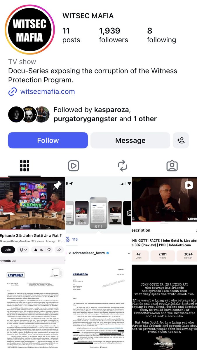 WitsecMafia's tweet photo. Memorializing the description change for this page in the bio made on March 12, 2026.

This page will be used to defend myself from the smear campaign launched against me by John Gotti Jr, Angel Gotti, and certain others.

This page is run by their once loyal friend @Kasparoza. https://t.co/BPrgqEY35u