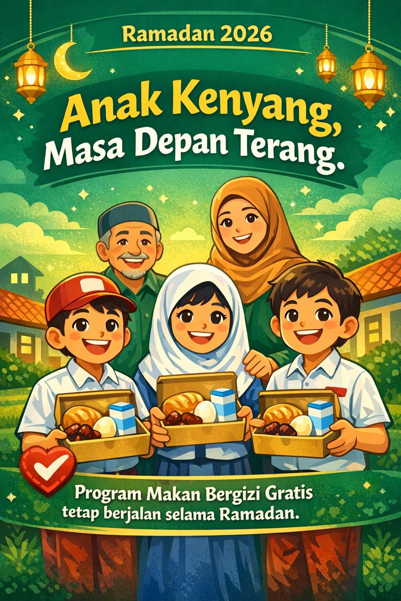 Fitri4Astiana's tweet image. Puasa lancar, gizi tetep kejaga! 🌙✨ Seneng banget Program Makan Bergizi tetep gas terus selama Ramadan. Anak-anak kenyang, ibadah makin tenang. Blessings everywhere! 🍱🤲
#Ramadan2026 #BerkahRamadan #AnakKenyang #IndonesiaSehat #MakanBergiziGratis