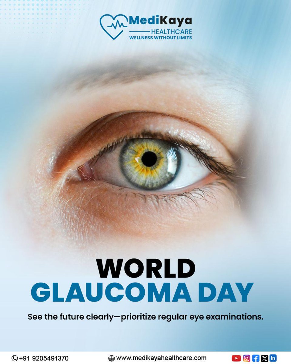 MedikayaHC's tweet image. Your vision is priceless—protect it with care. 
On World Glaucoma Day, we raise awareness about early diagnosis and timely treatment.

Together, let’s take a step toward a future with clearer vision.

(World Glaucoma Day)

#medikayaHealthcare #WorldGlaucomaDay #EyeHealthMatters