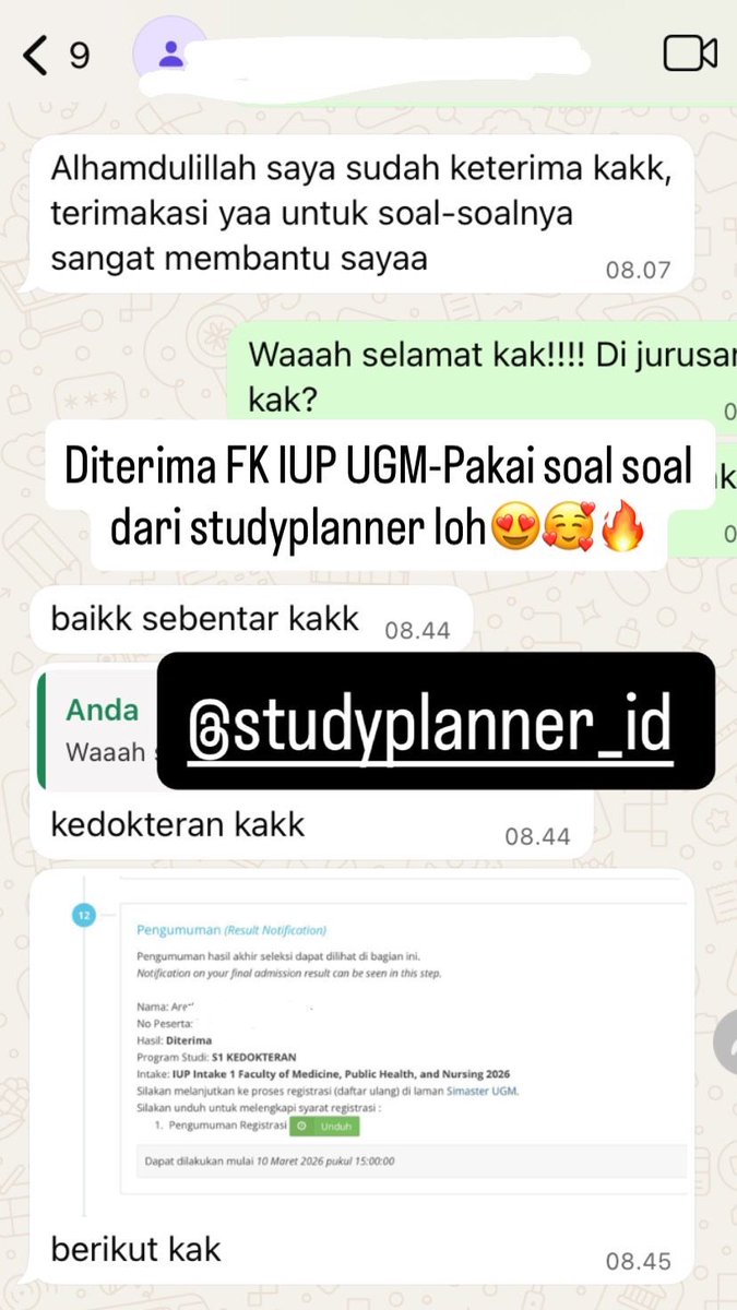 MENTORING PTN-JUAL SOAL IUP UGM/IUP ITB/SIMAK KKI tweet media