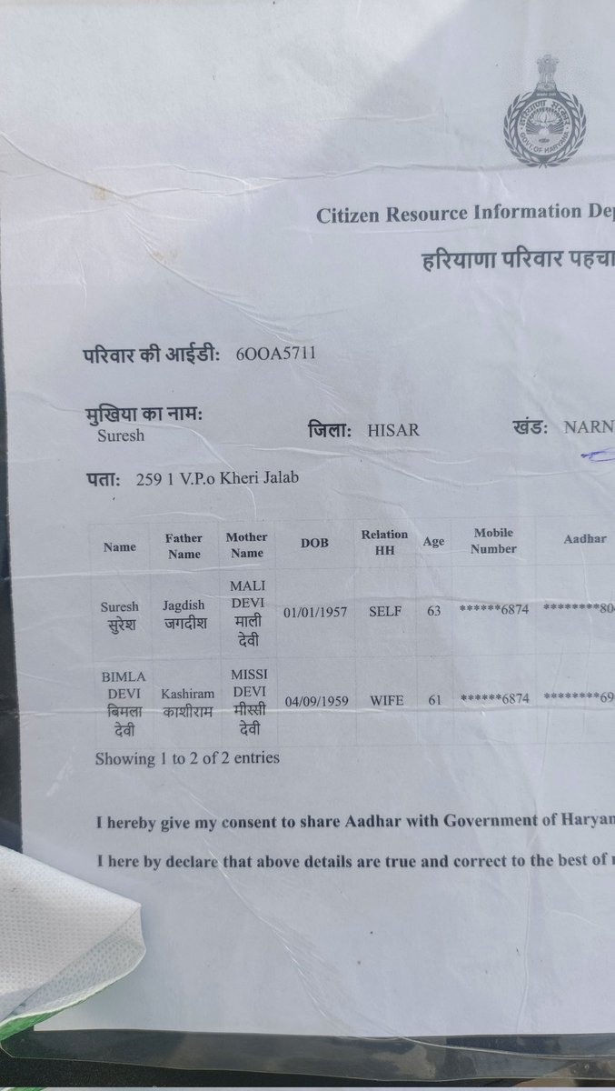 id 6OOA5711
6सालों से आ रही पेंशन लेकिन अब बुजुर्ग की पिछले 4 महीने से नहीं मिल रही बुढ़ापा पेंशन,दर दर को ठोकर खाने को मजबूर कोई भी अधिकारी नहीं करता अच्छे से बातचीत!
माननीय मुख्यमंत्री महोदय जी संज्ञान ले व बुजुर्ग की बुढ़ापा पेंशन बहाल करे!
<a href="/cmohry/">CMO Haryana</a> <a href="/DiprHaryana/">DPR Haryana</a> <a href="/hryhelpdesk/">Haryana Helpdesk</a>