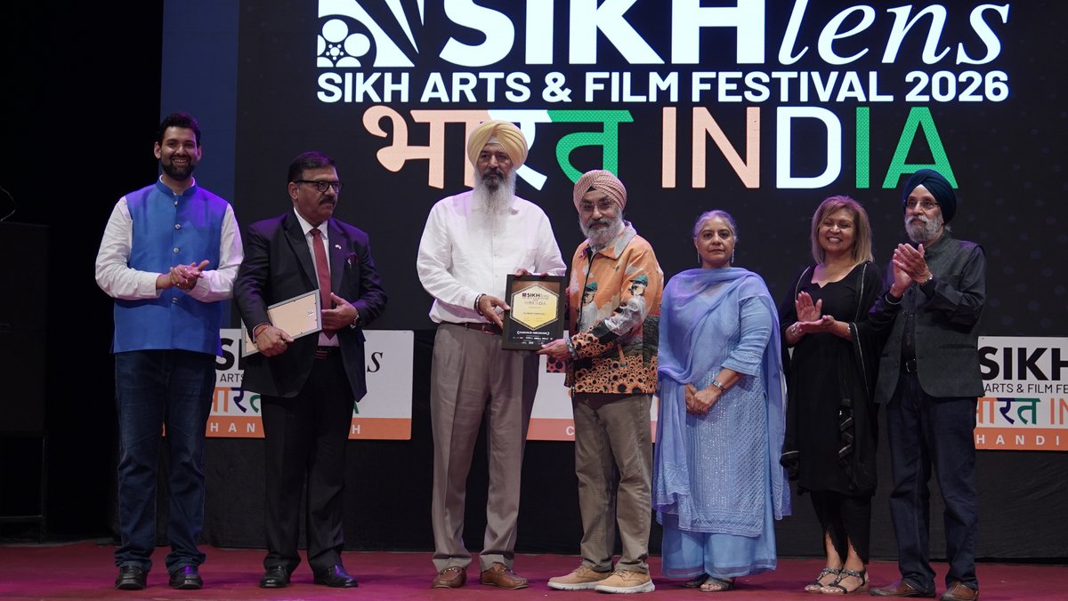 pinakamediawork's tweet photo. Official Pictures #SikhlensHonors #SikhlensIndia2026 
Post 59 - Issued on March 12, 2026 
Special Honour To: Sardar Tejwant Singh Gill (President - Gurudwara Sri Tegh Bahadur Sahib Ji, Chandigarh) for his gracious presence and support to Sikhlens: Sikh Arts &amp; Film Festival 2026 https://t.co/SSnusUoPnb