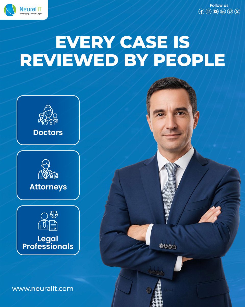 neuralit's tweet photo. Medical-legal review requires judgment—not shortcuts.

At Neural IT, every case is reviewed by experienced professionals.

#NeuralIT https://t.co/7uiZmLBYbD