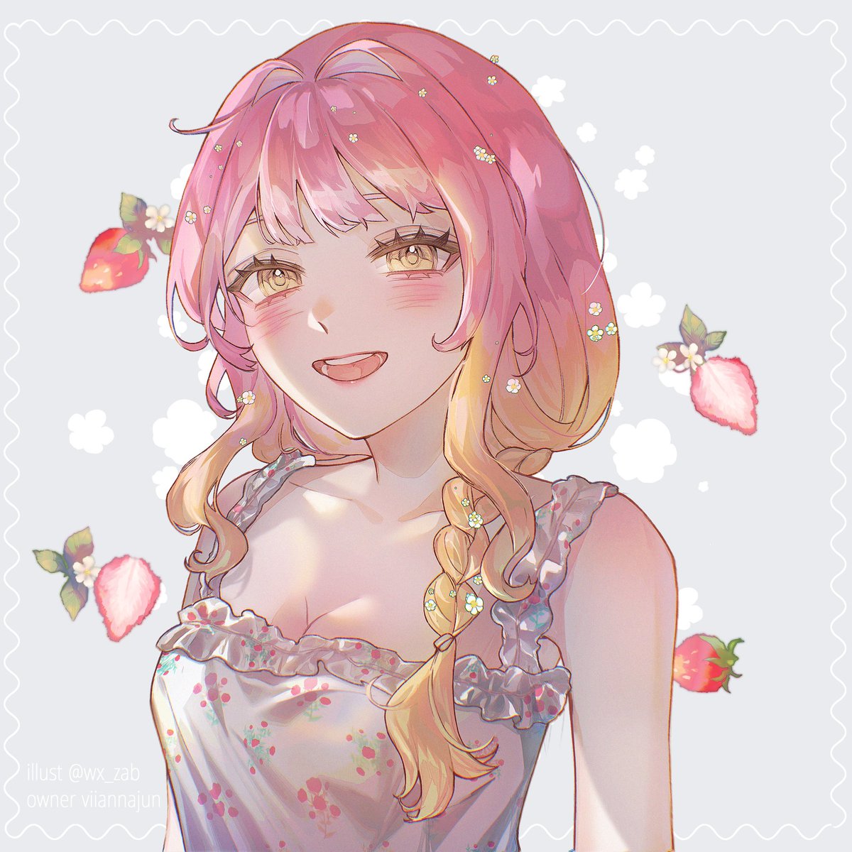 wx_zab's tweet photo. อันนี้วาดจอยๆ เน้นทำวันเดียวเสร็จ🍓🍓 https://t.co/Tkxuhl9CR9