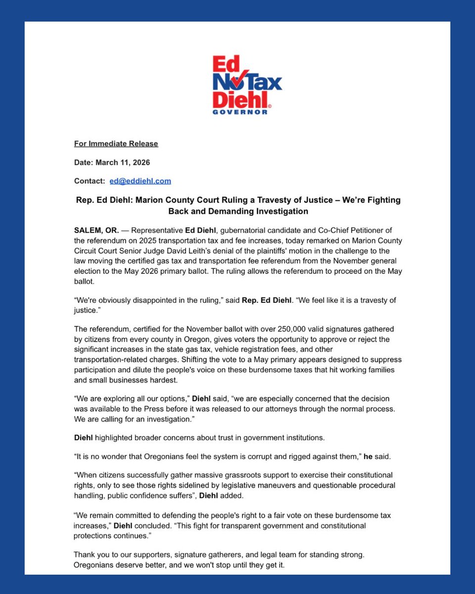 Real Diehl for Governor tweet media