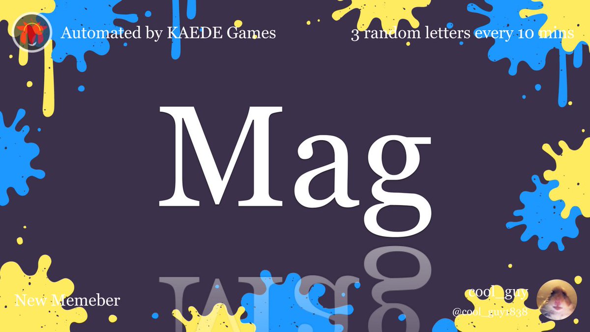 3 random letters every 10 mins tweet media