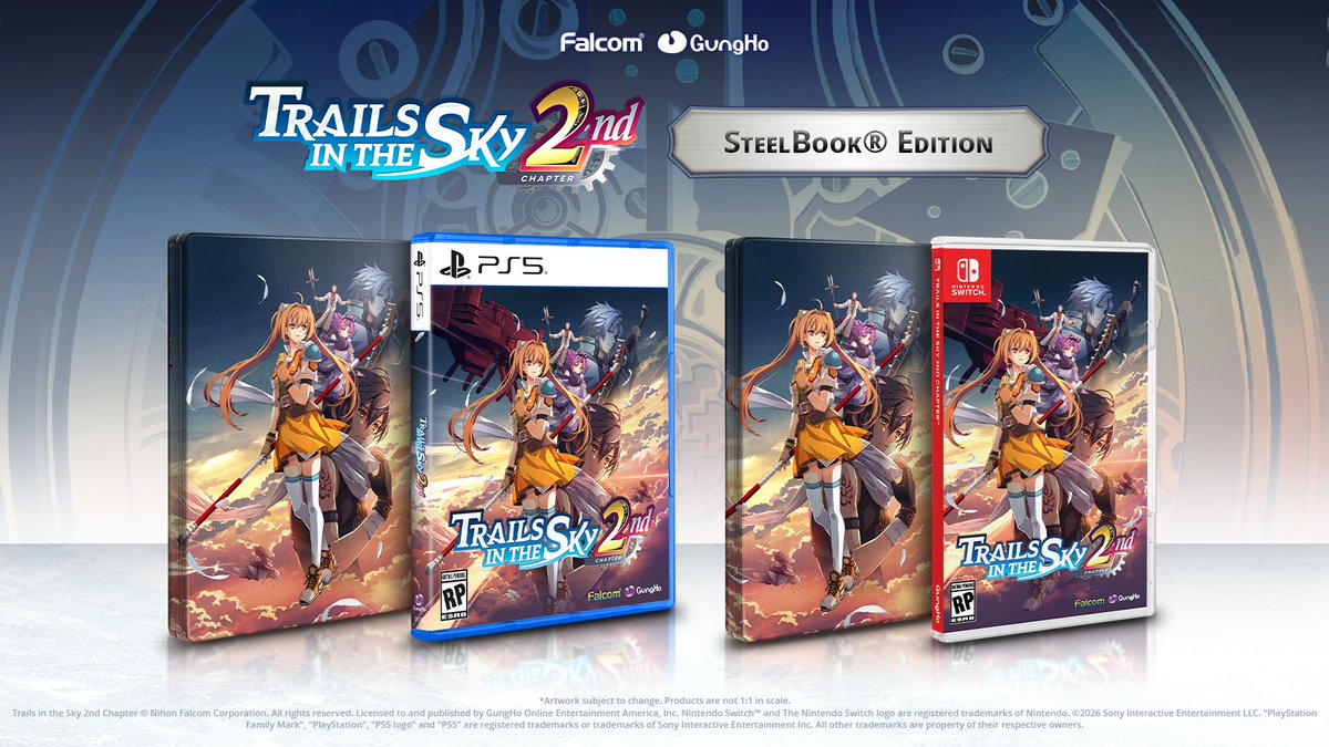 Step into the world of #Trails2ndChapter with the exclusive SteelBook® Edition! ⚔️

Preorder starting 3/16 to receive:
🌟Premium Steelbook®
🌟Protective Slipcover
🌟Standard Edition Game (Nintendo Switch, Nintendo Switch 2 or PS5)

Destiny awaits ➡️loom.ly/iEYs66Y